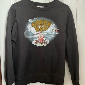 Medium Green Day band dark grey sweatshirt printed dookie album cover